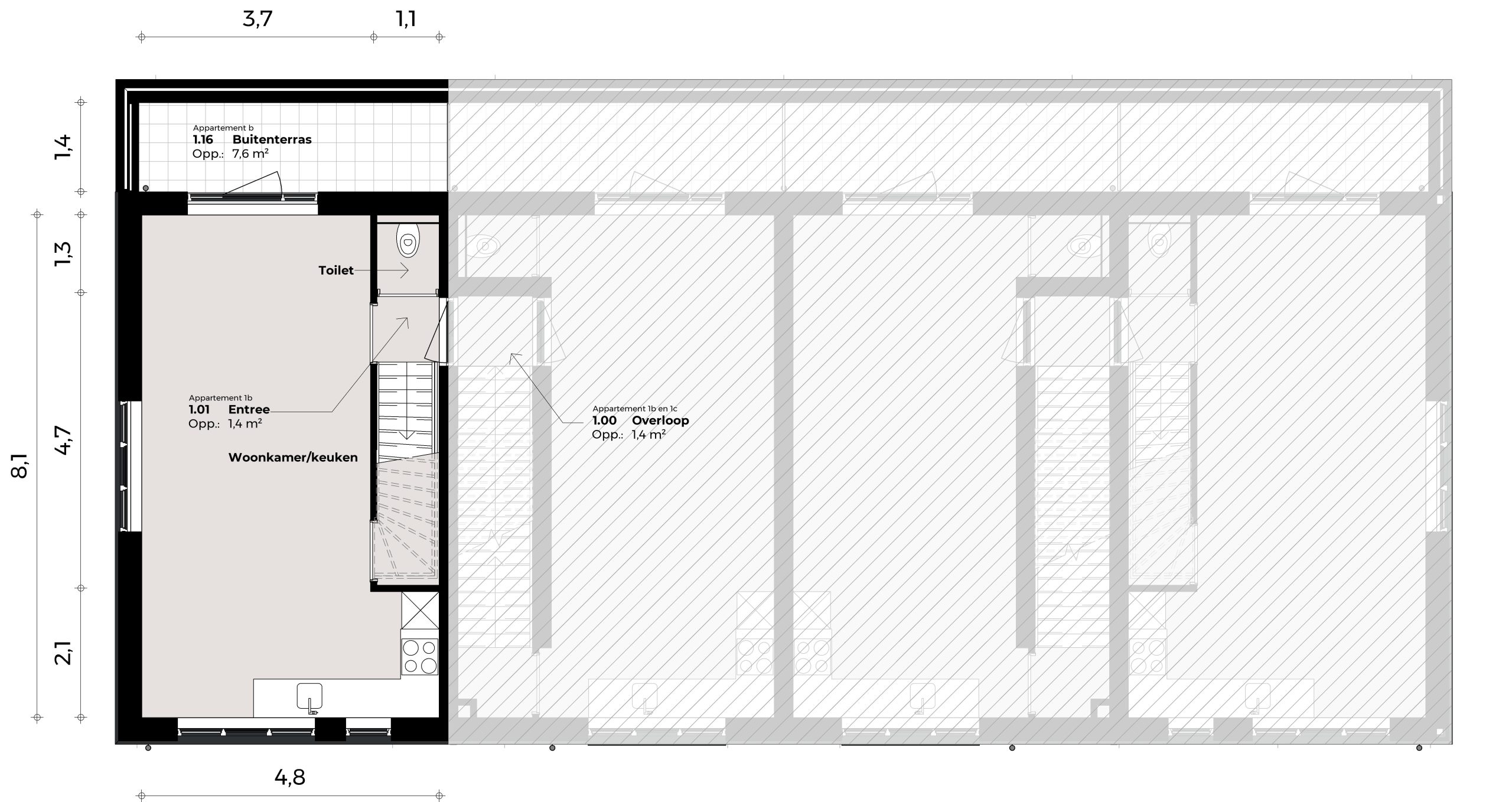 Appartement 1b (1e) Appartement 1b (1e)